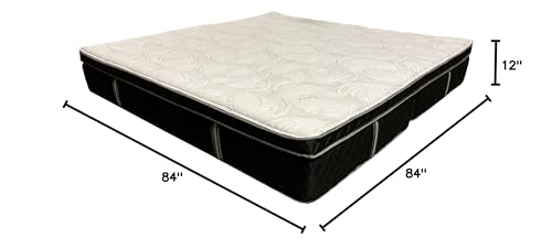 Triad Colossal 84x84 Mattress, 12" Graphite Memory Foam Wyoming King Mattress Cooling and Pressure Relieving, Plush Feel.