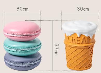 Food Shoe Changing Stool, Simulated Food Stool, Cute Soft Simulated Food Stool, Soft Resin Retro Fun Ingenious Decorative Low Food Shoe Changing Stool for Home, Lightweight Comfortable(Ice Cream)