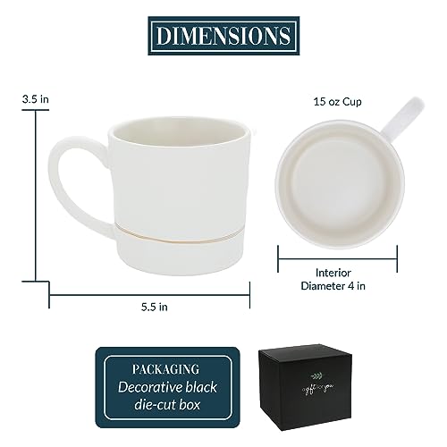 Pavilion - Mrs. 15 oz. Ceramic Iridescent Large Handle Coffee Cup, Bride Mug, Unique Wedding Gift, Engagement Gifts, 1 Count