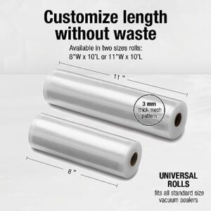 Cuisinart Universal Biodegradable Vacuum Food Saver Sealer Bags (VSB-BD112C), 2-Pack, 11" inch x 10’ ft. Rolls, BPA Free, Microwave & Freezer Safe, Keep Food Fresh Longer