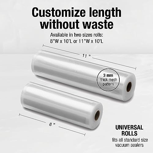 Cuisinart Universal BIODEGRADEABLE Vacuum Food Saver Sealer Bags (VSB-BD82C), 2-Pack, 8" inch x 10’ ft. Rolls, BPA Free, Microwave & Freezer Safe, Keep Food Fresh Longer