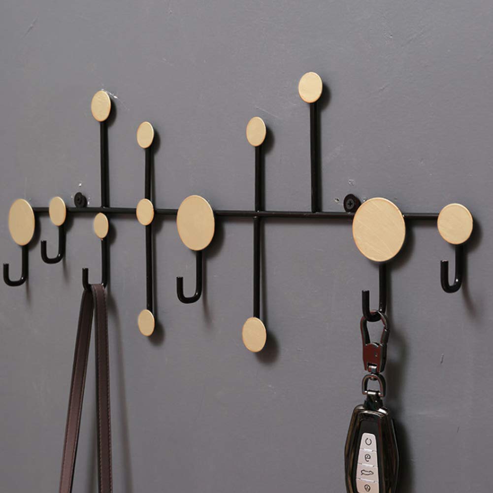 5 Hook Gold Heavy Duty Entryway Hook Coat Hooks Wall Mounted Coat Rack Entryway Hanging Coat Rack for for Hat Bags Towel Living Room