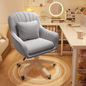 xuegw home office chair computer chair with mid-back upholstered modern tufted computer task chair swivel height adjustable velvet accent chair