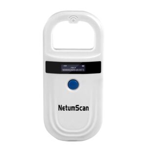 netumscan upgraded pet microchip reader scanner, 256 data storage pet chip id tag scanner rechargeable handheld animal scanner with stable oled display for iso 11784/11785,fdx-b and id64 rfid emid