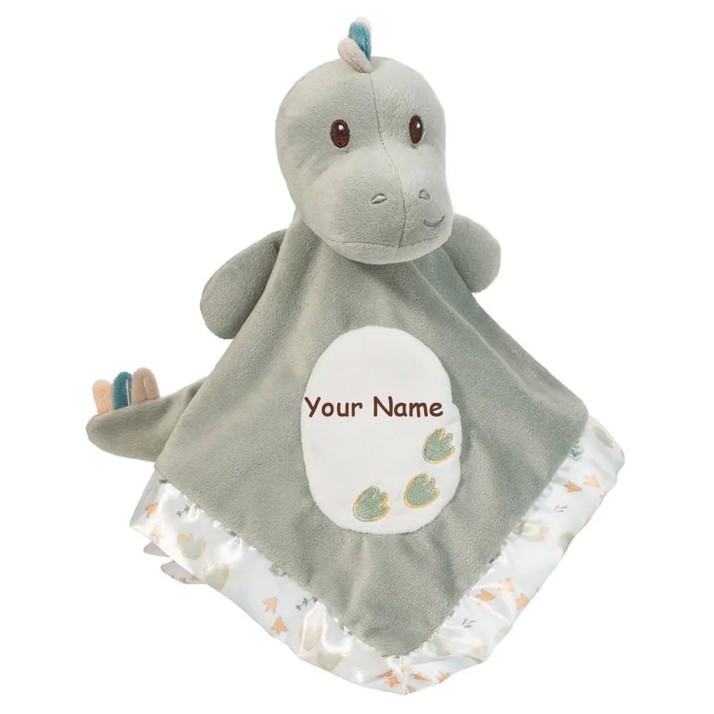 Baby Blanket - Personalized Dinosaur Blanket - Baby Toys Stuffed Animal Keepsake with Custom Name