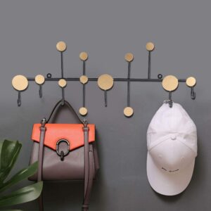 5 Hook Gold Heavy Duty Entryway Hook Coat Hooks Wall Mounted Coat Rack Entryway Hanging Coat Rack for for Hat Bags Towel Living Room