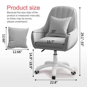 XUEGW Home Office Chair Computer Chair with Mid-Back Upholstered Modern Tufted Computer Task Chair Swivel Height Adjustable Velvet Accent Chair