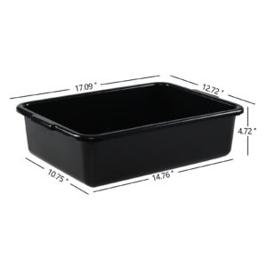 Bringer 12-Pack Commercial Bus Tubs, 13 L Plastic Bus Box, Black