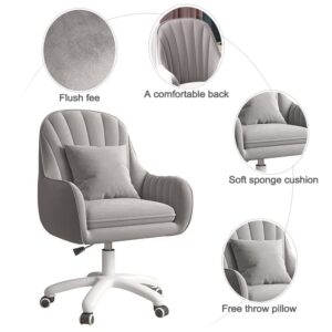 XUEGW Home Office Chair Computer Chair with Mid-Back Upholstered Modern Tufted Computer Task Chair Swivel Height Adjustable Velvet Accent Chair