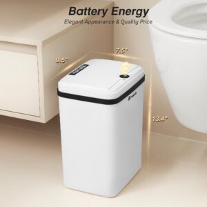 FRESHLIX Bathroom Touchless Trash Can 4 Gallon Smart Automatic Motion Sensor Rubbish Can with Lid Electric Waterproof Narrow Small Garbage Bin for Kitchen, Office, Living Room, Toilet, Bedroom, RV