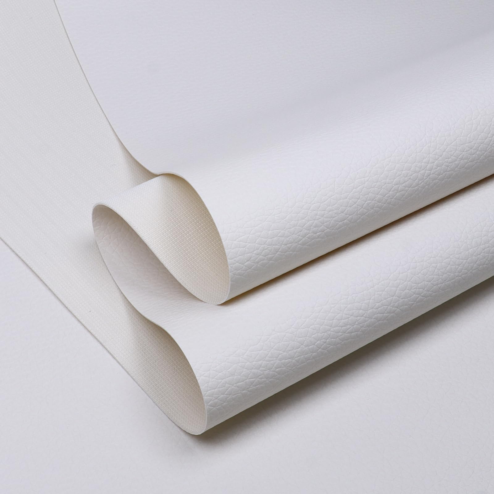 Vinyl Leather Fabric Marine Waterproof Material 55" W×96" L Vinyl Synthetic Leather Sheets 0.6mm Thick, Anti-UV,Non-Peeling for Car Furniture Sofa Boat Headliner Replacement Renovate, White