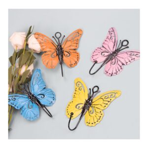 Comidox 4Pcs Cute Butterfly Coat Hooks Creative Decorative Butterfly Wall Hooks Perfect for Hanging Coats,Bags,Scarves,Towels and Keys Stylish Room Wall Decoration