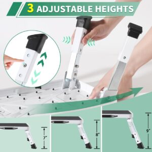 Adjustable Folding One Step Stools for Adults, Heavy Duty Metal Step Stool for Kids/Seniors, Foldable Camper/RV Step Stool, Portable Small Stepping Stool for College Dorm Bed/Kitchen/Car by OOSOFITT