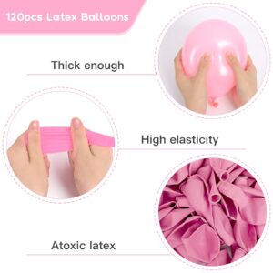 RUBFAC 120pcs Pastel Pink Balloons 12 Inches Latex Balloons, Matte Light Pink Balloons for Birthday Baby Shower Graduation Anniversary Wedding Party Supplies Garland Arch Decoration