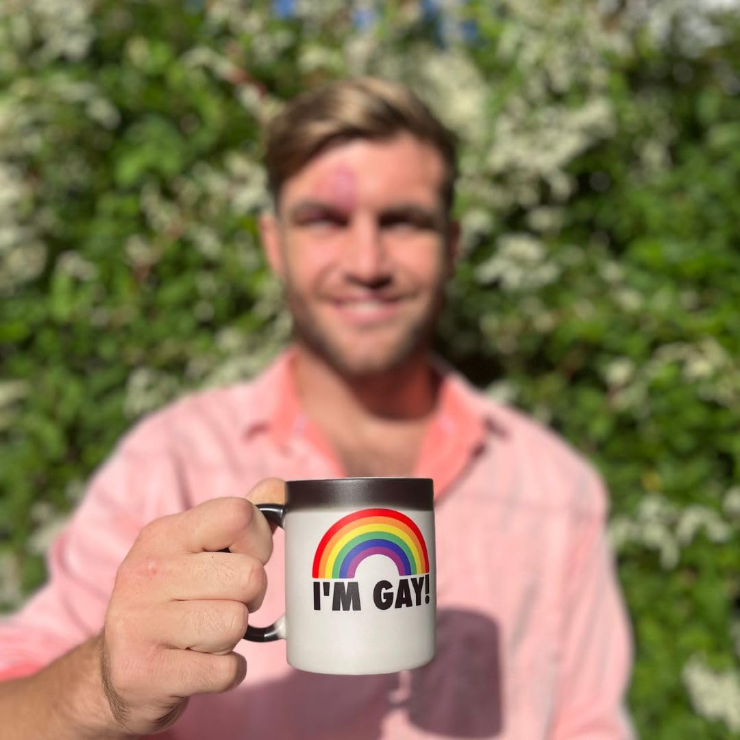 I'm Gay Rainbow Heat Change Mug - Funny Rude Mug - Message Appears as it Heats - Perfect Novelty Gag Gift, best funny gifts and pride accessories - Secret Santa or White Elephant Gift