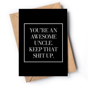 Uncle Birthday Card - Happy Birthday Uncle Card - Father's Day Card for Uncle - Funny Birthday Card for Favorite Uncle - Appreciation Card from Niece or Nephew - Thank You Card for Uncle to be