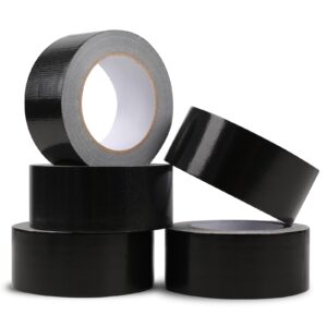 dsuwazu 5pack duct tape heavy duty, 2 inches x 30 yards strong, flexible, no residue, all-weather and tear by hand-bulk value for repairs,industrial, professional use(black)