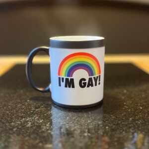 I'm Gay Rainbow Heat Change Mug - Funny Rude Mug - Message Appears as it Heats - Perfect Novelty Gag Gift, best funny gifts and pride accessories - Secret Santa or White Elephant Gift