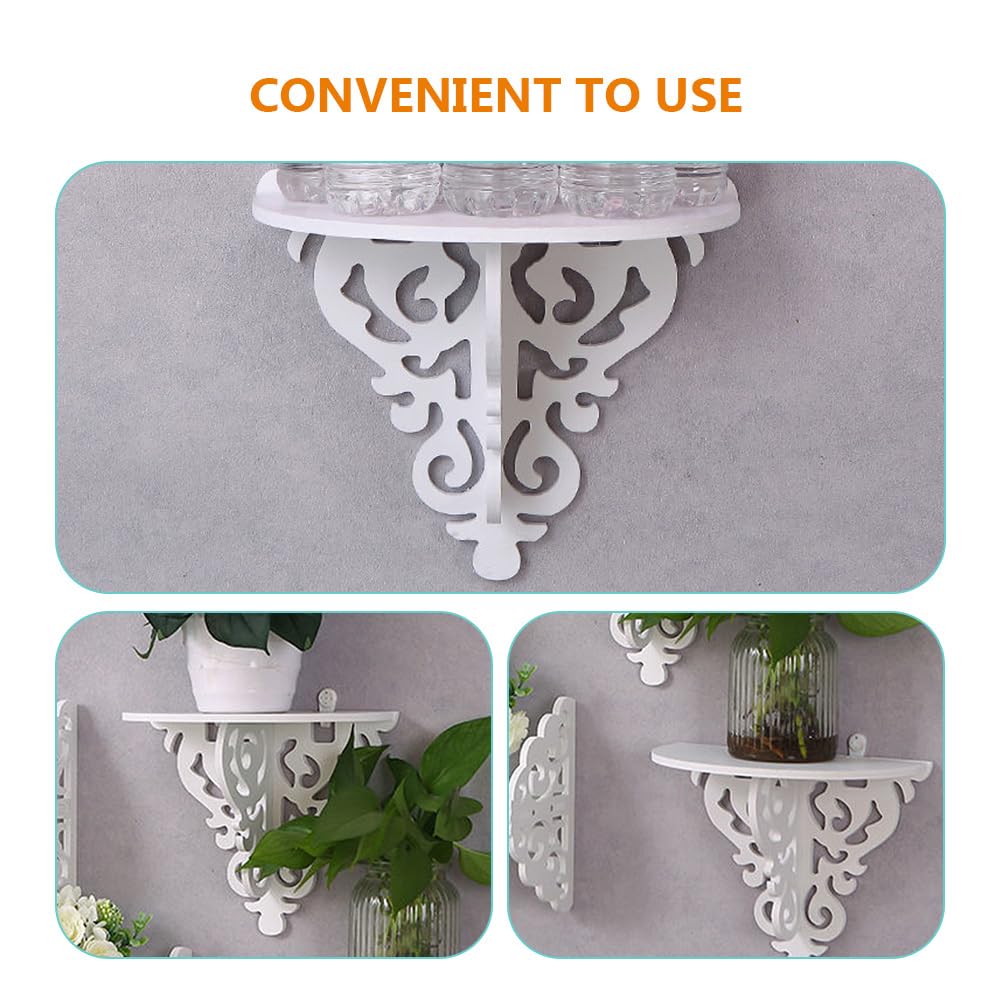 Garneck 2pcs Wall Shelf Perfume Shelf for Wall Shelves Hanging Flower Pot Rack Seasoning Shelf Hanging Shelf Book Shelf Decor Living Room Display Shelf Multifunction PVC Bookshelf