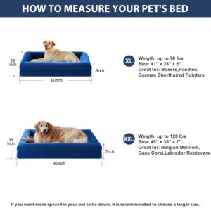 BFPETHOME Dog Beds for Extra Large Dogs, Washable Dog Bed with Sides, Orthopedic Extra Large Sized Dog Beds with Removable Cover & Waterproof Dog Bed for Pet