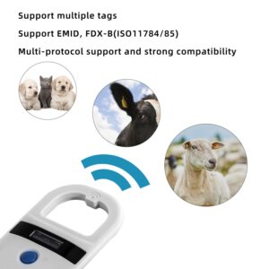 NetumScan Upgraded Pet Microchip Reader Scanner, 256 Data Storage Pet Chip ID Tag Scanner Rechargeable Handheld Animal Scanner with Stable OLED Display for ISO 11784/11785,FDX-B and ID64 RFID EMID