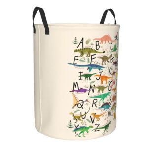 Xioaidjaa Laundry Hamper Dinosaurs Alphabet Laundry Basket Waterproof Personality Fashion Hampers for Laundry Large Collapsible Laundry Basket Storage Basket for Dorm and Home