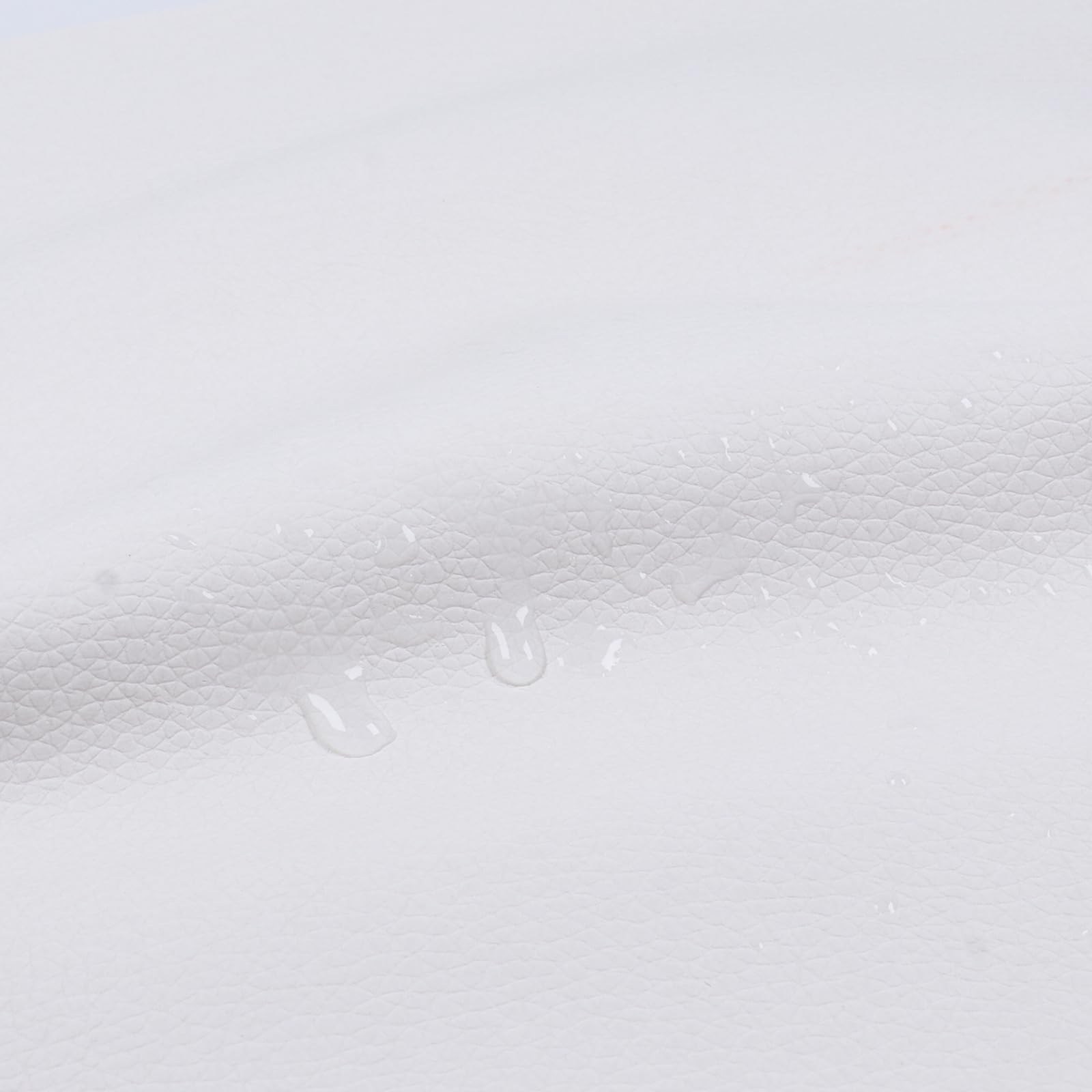 Vinyl Leather Fabric Marine Waterproof Material 55" W×96" L Vinyl Synthetic Leather Sheets 0.6mm Thick, Anti-UV,Non-Peeling for Car Furniture Sofa Boat Headliner Replacement Renovate, White