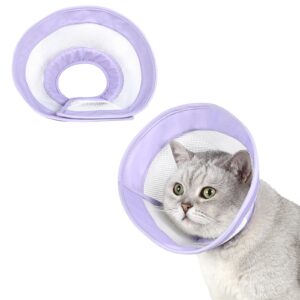 avaner cat recovery collars lightweigt pet after surgery protective adjustable cone mesh collars for small medium large cats