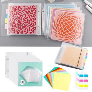 baofali 111 pages1sets 6x6 cookie stencil storage binder die cut and stamp storage folder baking stencil organizer scrapbooking cutting dies stencil storage book collections case