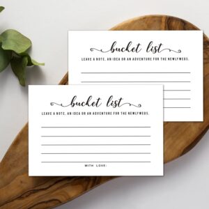 50 Wedding Bucket List Cards for Bridal Showers Wedding Reception Activities, Bucket List Suggestion Cards - Fun Party Game Activity Guestbook for Graduation, Retirement, Anniversary, and Birthday.