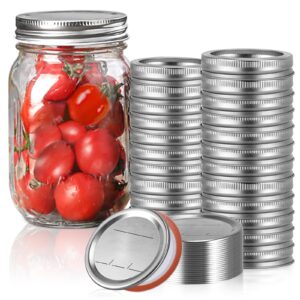 love moment 48pcs canning lids and rings regular mouth, food grade material, 100% fit & airtight for regular mouth mason jars