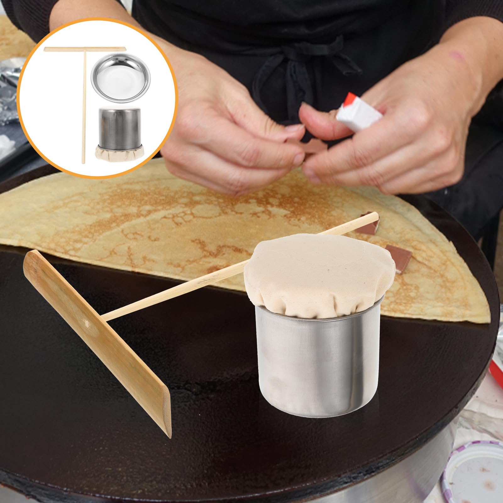 Kichvoe 1 Set Pancake Tools Crepe Oil Spreader Pancake Maker Stick Pancake Spreader Wooden Spreader Crepe Oil Brush Spreader Japanese Grill Crepes Pancakes Bamboo Smudge Stick