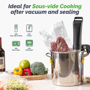 GERYON Vacuum Sealer, Automatic Food Vacuum Sealer Machine, Dry & Moist Food Modes | LED Indicator Lights | Easy-to-Clean | Compact Starter Kit | Ideal for Food Saver Sous Vide, Not for Jars/Cans