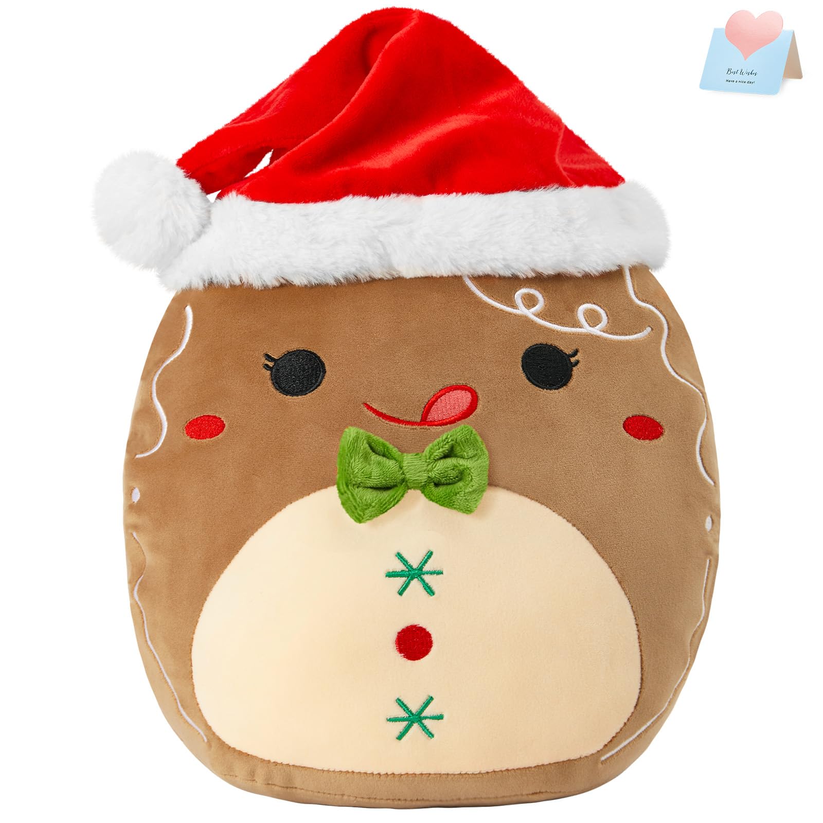 BSTAOFY Christmas Gingerbread Man Soft Plush Pillow Xmas Ginger Stuffed Animal 12 Inches for Toddler Kids Boys Girls Party Home Decorations