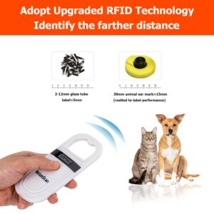 NetumScan Upgraded Pet Microchip Reader Scanner, 256 Data Storage Pet Chip ID Tag Scanner Rechargeable Handheld Animal Scanner with Stable OLED Display for ISO 11784/11785,FDX-B and ID64 RFID EMID