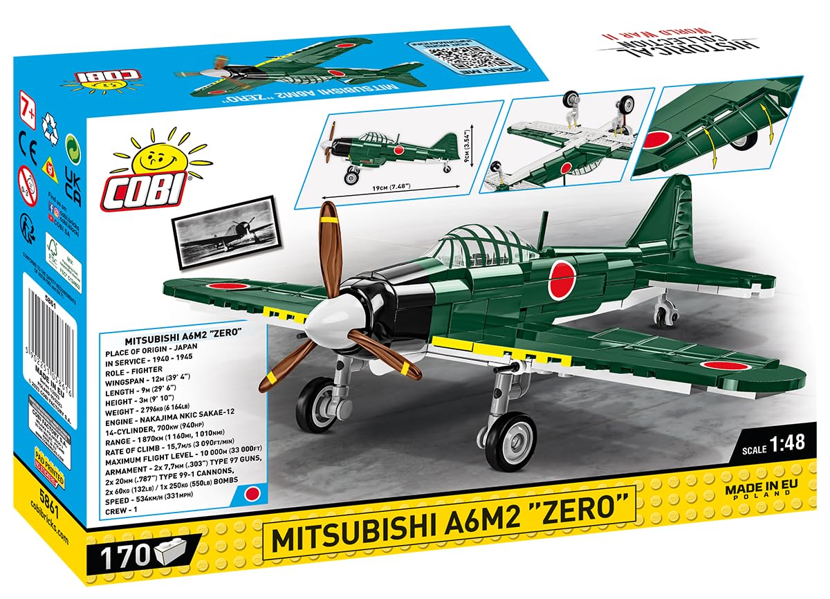 COBI Historical Collection WII Mitsubishi A6M2 Zero Japanese Fighter Plane