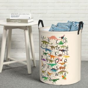 Xioaidjaa Laundry Hamper Dinosaurs Alphabet Laundry Basket Waterproof Personality Fashion Hampers for Laundry Large Collapsible Laundry Basket Storage Basket for Dorm and Home