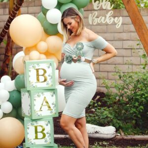 Sage Green Maternity Sash and Corsage Set Mom to Be Daddy to Be Corsage Greenery Theme Baby Shower Decorations Olive Green Belly Band Gender Reveal Party Gift Keepsake Pregnancy Photo Props