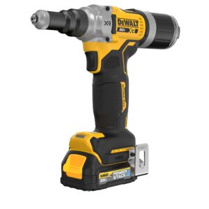 dewalt 20v max xr cordless rivet tool, 1/4", battery and charger included (dcf414ge2)