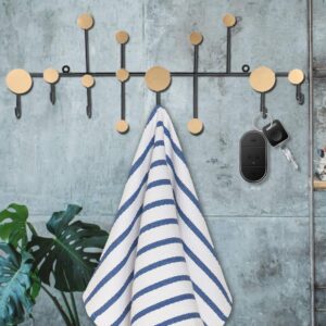 5 Hook Gold Heavy Duty Entryway Hook Coat Hooks Wall Mounted Coat Rack Entryway Hanging Coat Rack for for Hat Bags Towel Living Room