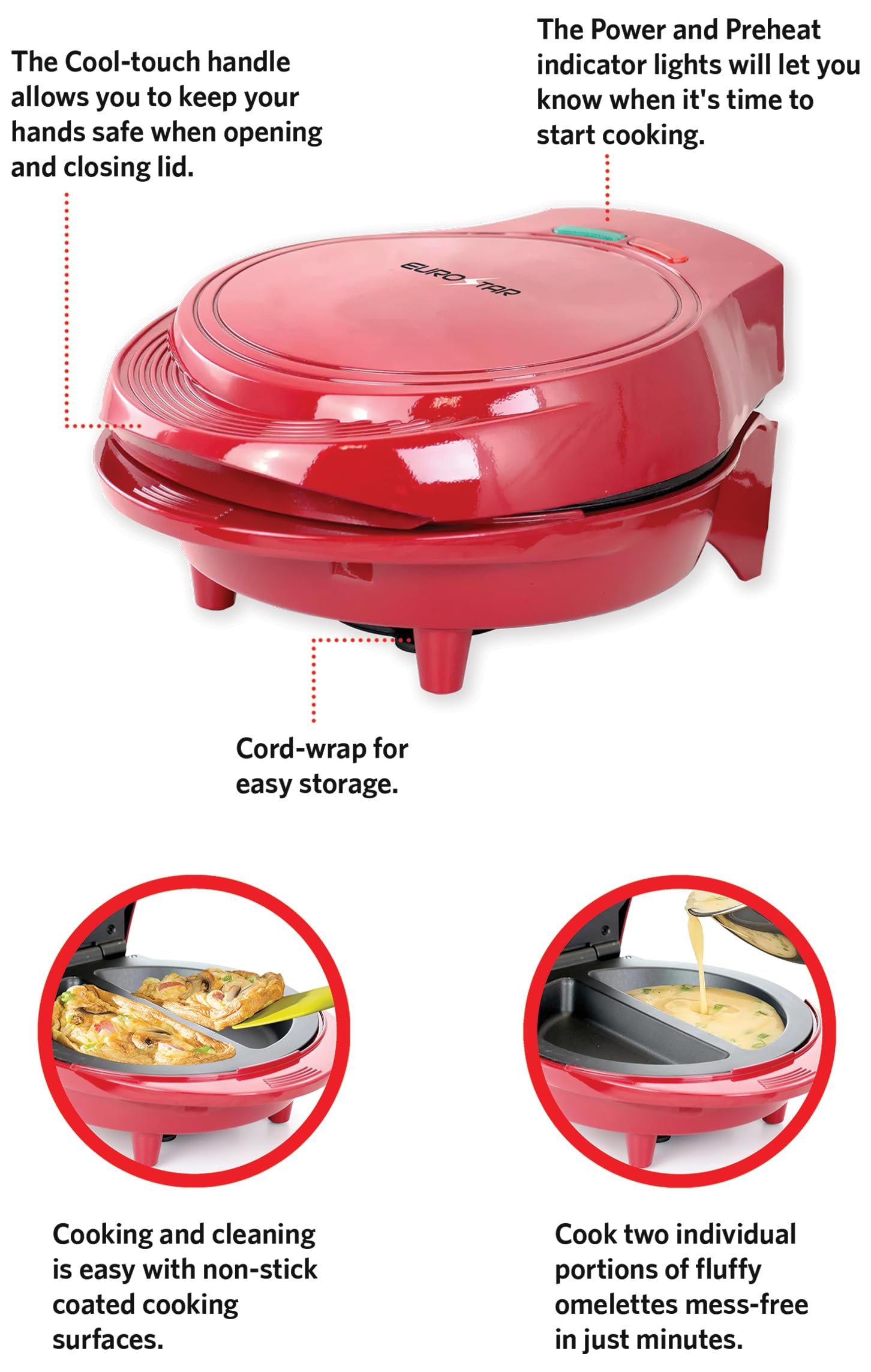 EUROSTAR Omelette Maker (RED)