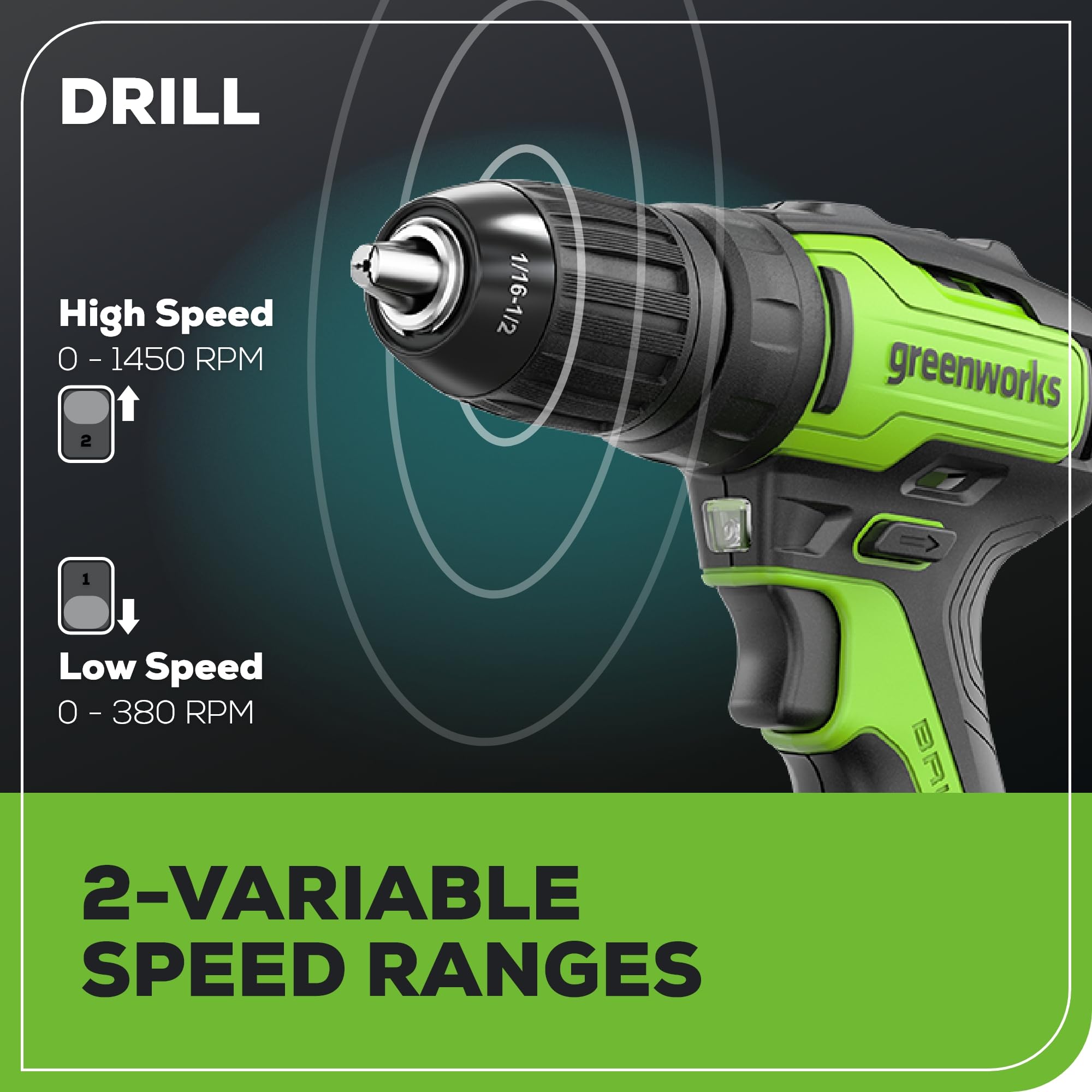 Greenworks 24V Brushless Cordless Drill and Impact Driver,Power Tool Combo Kit Included 1/2”Drill & 1/4”Hex Impact Driver and (2) Batteries, Fast Charger, 2 pcs Drill Bit Set & Bag