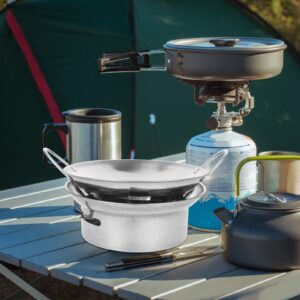 Kichvoe Hot Pot Spirit Cooker with Pot Camping Stoves Set Hot Pot Alcohols Stove Portable Efficient Stoves Burner Liquid Stove Household Stainless Steel Spirit Cookers Cookware