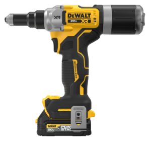 DEWALT 20V MAX XR Cordless Rivet Tool, 1/4", Battery and Charger Included (DCF414GE2)