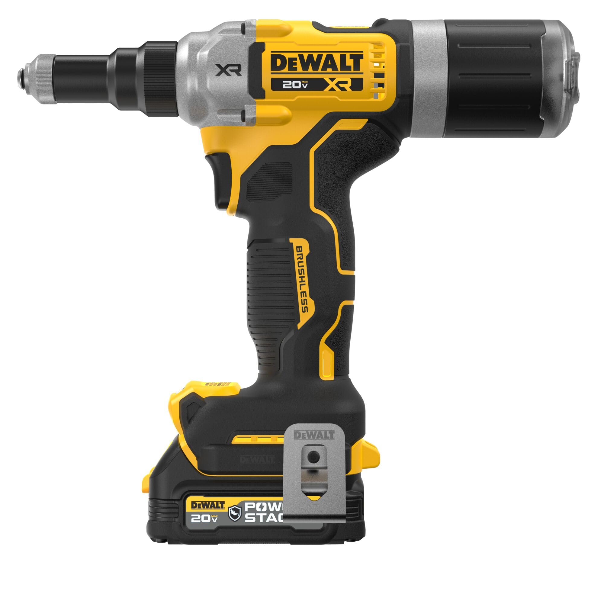 DEWALT 20V MAX XR Cordless Rivet Tool, 1/4", Battery and Charger Included (DCF414GE2)