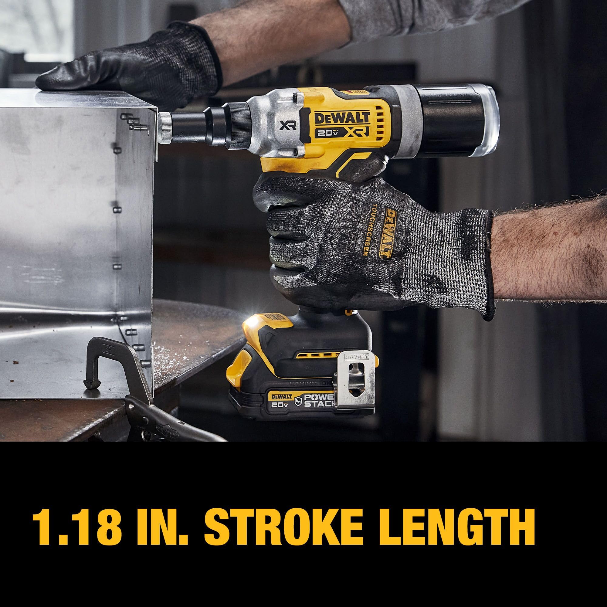 DEWALT 20V MAX XR Cordless Rivet Tool, 1/4", Battery and Charger Included (DCF414GE2)