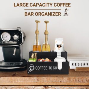 ugiftt Coffee Bar Organizer Countertop Coffee Station Organizer, Wood Coffee Cup Dispenser Lid Holder for Counter, Disposable Cup Holder Wall Mount, Farmhouse Coffee Bar Accessories and Organizer