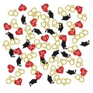 doctor nurse graduation confetti, rn bsn graduation table confetti, nursing school grad scatter confetti, medical school graduation party table decorations stethoscope confetti, 120pcs