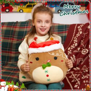 BSTAOFY Christmas Gingerbread Man Soft Plush Pillow Xmas Ginger Stuffed Animal 12 Inches for Toddler Kids Boys Girls Party Home Decorations