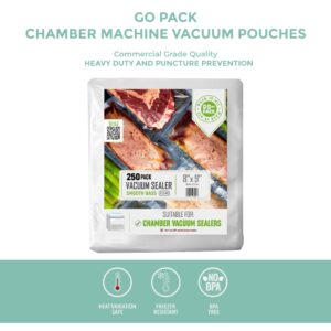 Chamber Machine Pouches, Pre-Cut Chamber Vacuum Sealer Bags, Heavy Duty Seal Pouch, BPA-Free Chamber Sealer, 8x9", Pack of 250 Vacuum Chamber Pouches, COLOR: CLEAR